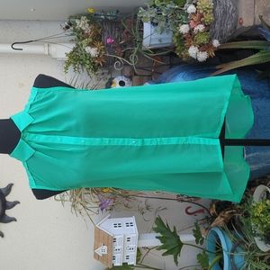 H&M See Through Button Up High Low Top